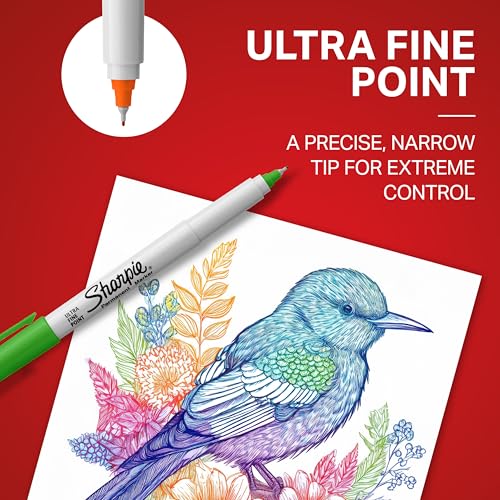 Sharpie Permanent Markers Ultra Fine Point Assorted Colors 12 Count