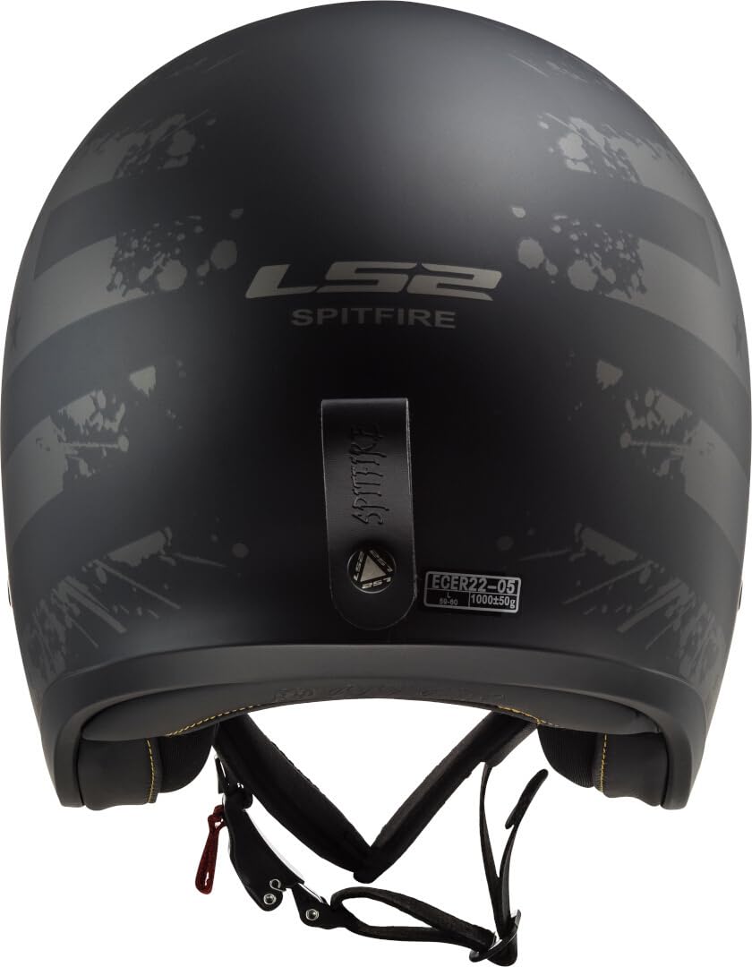 LS2 OF599 Spitfire II Black Flag Jethelm, schwarz matt/Titan, L (59/60)