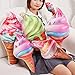 WeiWeiLee Cartoon Ice Cream Plush Pillow Stuffed Ice-Cream Cone Food Plush Cushion Simulation Plush Hugging Pillow (Colorful-B, 30cm/11.8Inch)