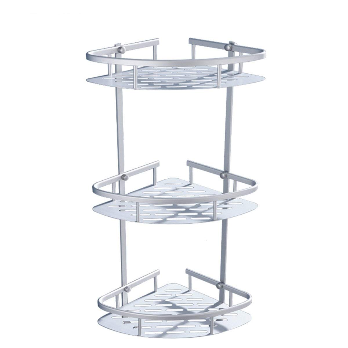Generic Nologo Bathroom Shelf Durable Tiers Shower Shelf Kitchen Storage Basket Adhesive Suction Corner Shelves Shower Caddy