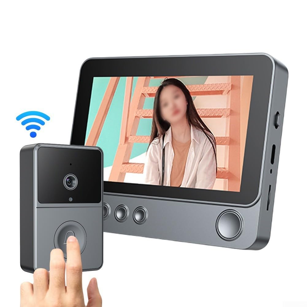 Sonnette vidéo Wi-Fi avec caméra 4,3 pouces IPS écran