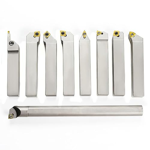 Miniatura 3 de OSCARBIDE Soporte para herramientas de torneado de carburo indexable con vástago de níquel de 1 pulgada y barra de mandrinado, 9 piezasjuego,