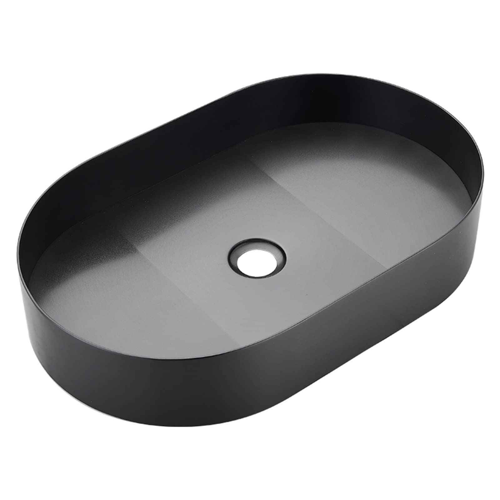 WOTZOV Bathoom Sink Stainless Steel Bathroom Sink Black Vessel Sink 21.6"X13.7" Above Counter Bathroom Vanity Vessel Sink Art Basin Bathroom Vessel Sinks,A-One Size