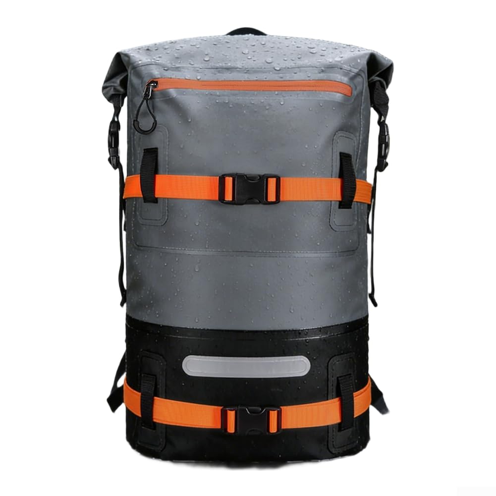 Mochila de PVC de 35 L con construcción impermeable para senderismo, camping, montañismo, ciclismo y salidas a la playa (B)