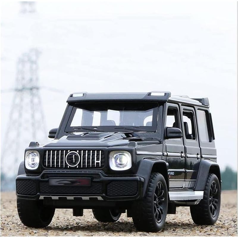 Image of Kids Model 1:32 Bb700 Die Cast Metal Car Pull Back Action Opening Doors with Realistic Engine Sound Lights Toy Car Gift for Boys - Black