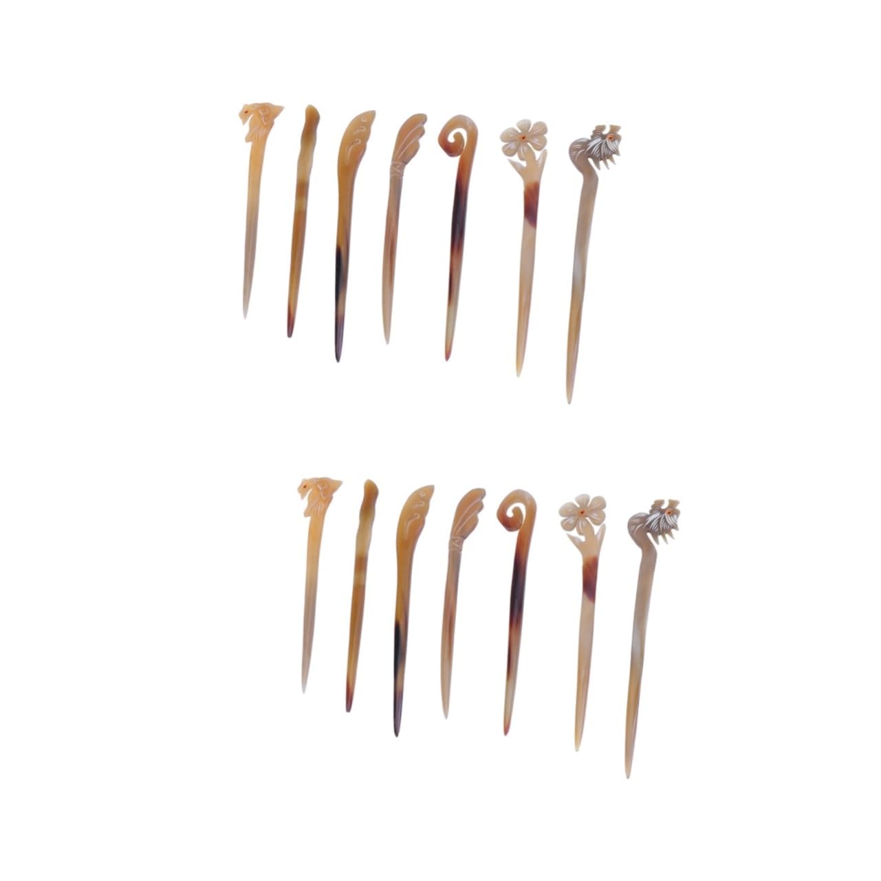 14piezas Horquillas De Cuerno De Buey Vintage Para Peinados Elegantes Accesorios De Cabello Para Mujeres y Niñas