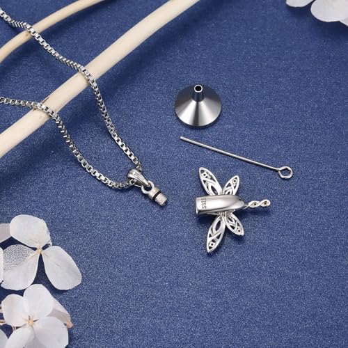 MANBU Sterling Silver Cremation Jewelry for Ashes: Urn Necklace Memorial Ash Pendant Bereavement Keepsake Gifts for Loss of a Loved One4