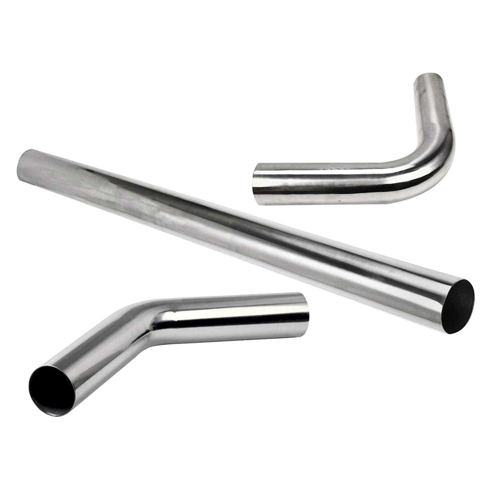 Photo 1 of 3" (76mm) OD T-304 Stainless Steel Straight 45 90 Degree Bend Exhaust Tube Pipe Kit