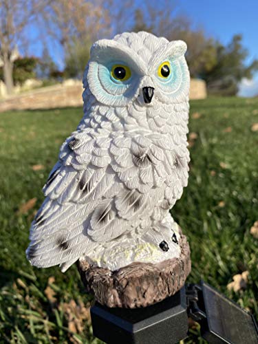 Lingbusiness Solar Garden Stake Light Outdoor Decor Yard Decoration Waterproof Weather Resistant Decorative Light For Patio Lawn Pathway, White Owl #TOP2
