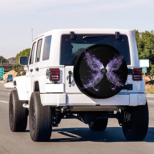 Image of Delerain Butterfly Spare Tire Cover with Backup Camera Hole Wheel Protectors Sun Protector Waterproof for RV Trailer RV SUV Truck and Many Vehicle(16 Inch for Diameter 29 inch-31 inch)