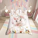 Housse de Couette Lapin pour Enfants 220x240,Ensembles de Literie À Fleurs...