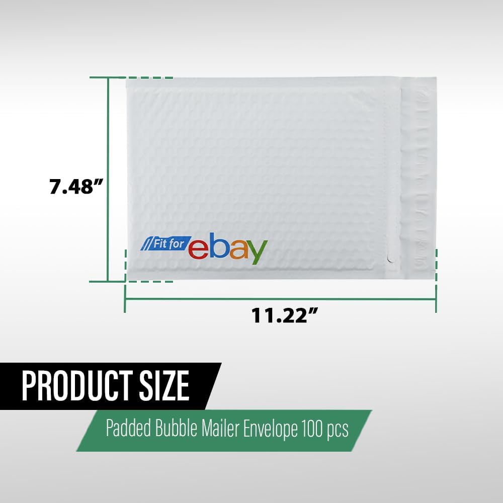 GRAND ORANGE 100Pcs 6” x 9” Bubble Mailer Padded Envelopes White, Shipping Bags, Self-Seal Waterproof Small Bubble Mailers for Shipping and Packaging Envelopes