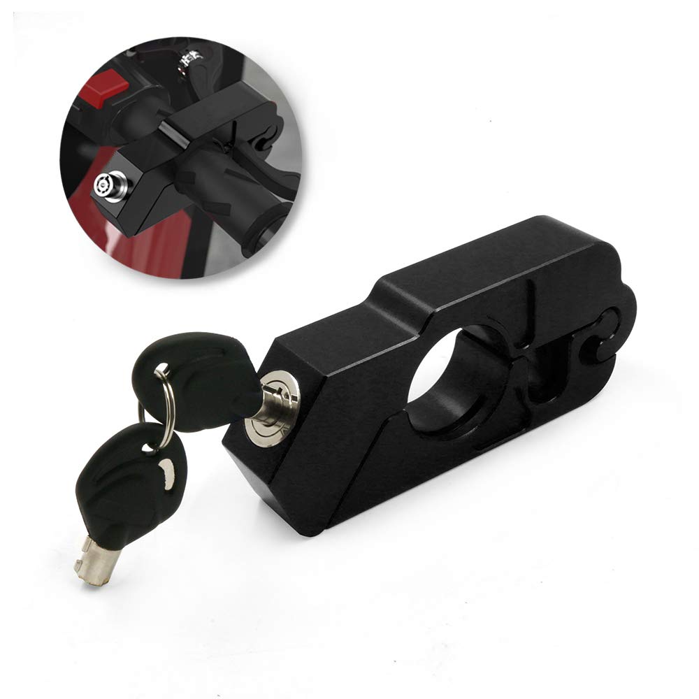 Motorcycle Grip Lock Handlebar Throttle Security Lock Anti-Theft Scooters fit for ATV Motorcycles Dirt Street Bike (Black)