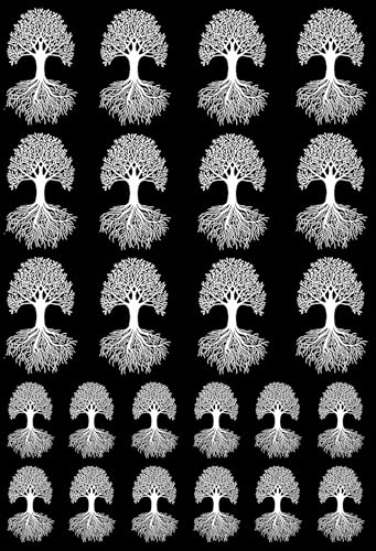 Tree of Life 24 pcs White Fused Glass Decals