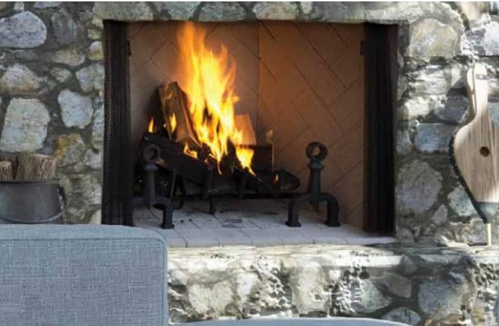 Georgian Traditional Fireplace, 36" WRT4500 Series, White Herringbone Brick, Wood Burning by Firepit Nation