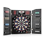OneConcept Masterdarter - Cible fléchette, Jeu de fléchette, Jeux de fléchette électronique, Jeu de PC, 38 Jeux, 211 Variantes, Jusqu’à 16 Joueurs, Affichage LED, Pointe Douce - Noir