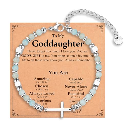 Image of Religious Cross Bracelet for Women Girls, Christian Gifts for Daughter Granddaughter Sister in Christ Friend Niece on Birthday Christmas Easter Valentines Day Graduation