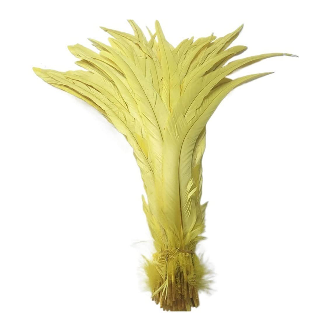 Plumas de gallo de 30-35 cm amarillas, ideales para tus manualidades de Navidad DIY