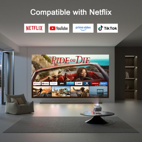 Image of VOPLLS 4600 ANSI Smart 4K Projector with WiFi & Bluetooth,Autofocus