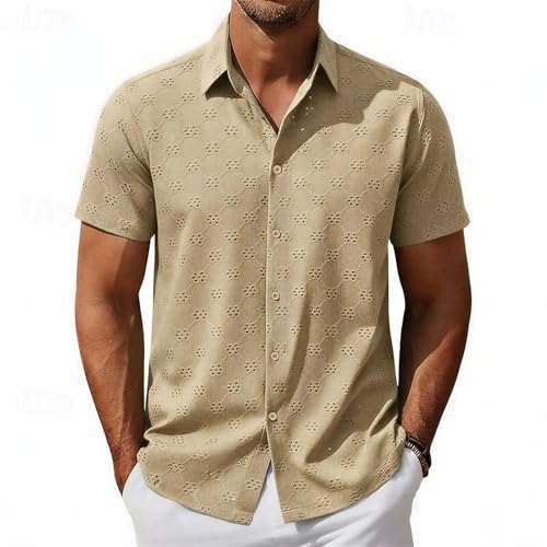 Chemise à manches courtes homme respirante et texturée pour l'été