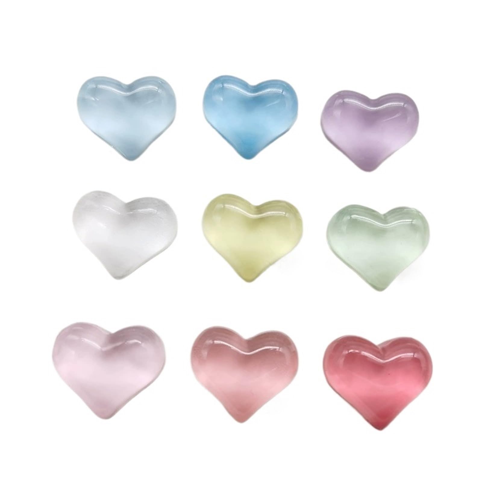 Fridge Magnets 12pcs Transparent Colored Loving Heart Refrigerator Magnet Photo Wall Message Board Magnetic Stickers(Mix)