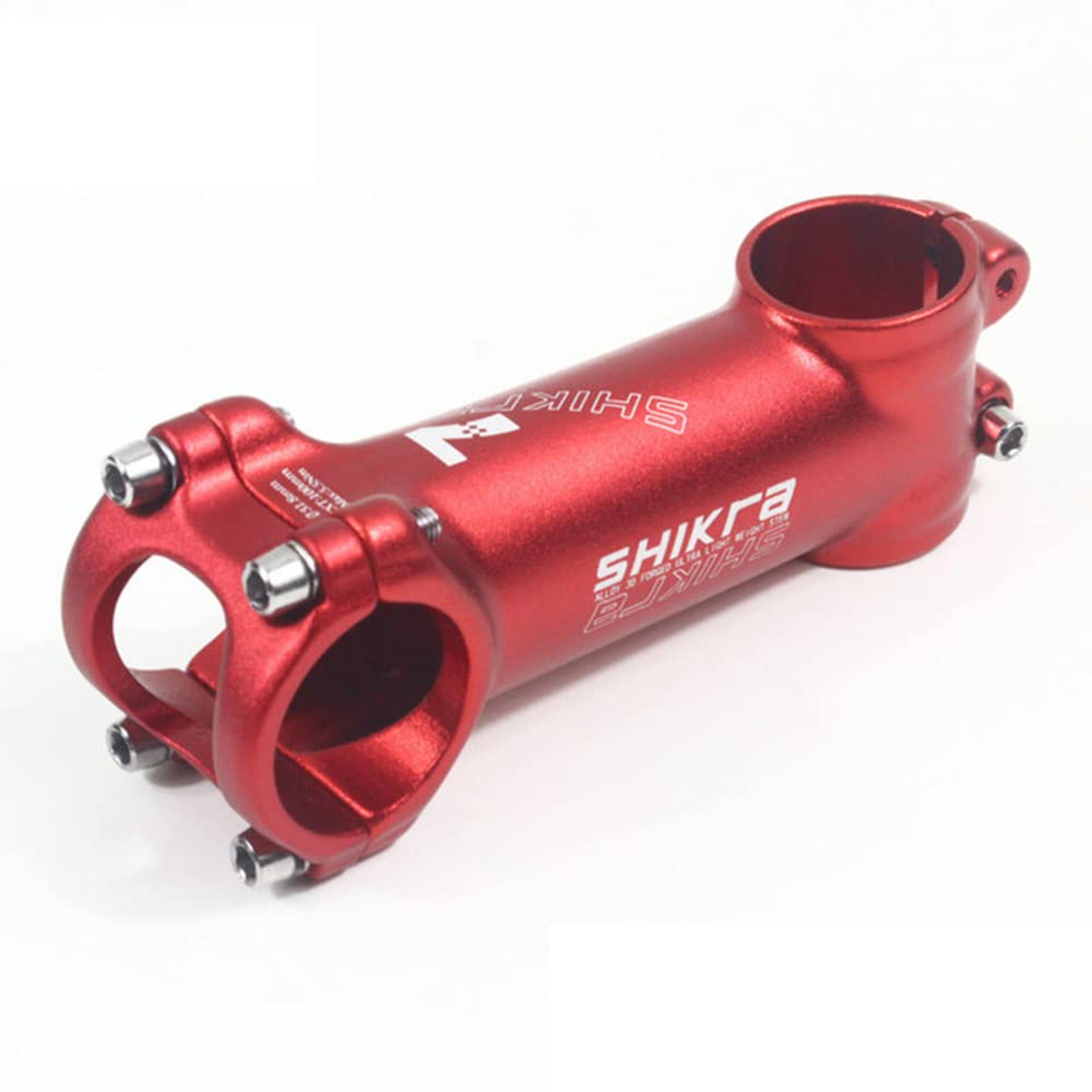 QYQAY 31.8mm MTB Stem ±7 Degree 35/45/55/60/70/80/90/100/110mm Bike Handlebar Stem Lightweight Aluminum Bicycle Riser for Mountain Bike Road Bike BMX Track Bike (RED,100mm)
