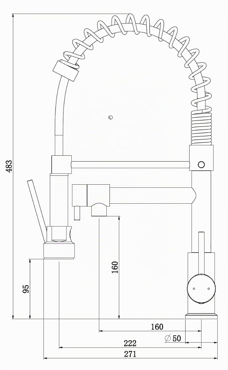 Essebagno Big Pro Miscelatore per lavabo industriale con doccetta cromo