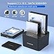 FIDECO Festplatten Dockingstation, USB3.0 SATA HDD Dockingstation für 2,5 und 3,5 Zoll SATA HDD / SSD, Dualschacht, Unterstützt Offline-Klonen und UASP