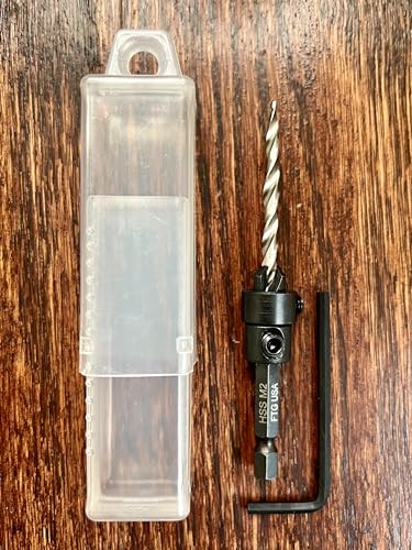 Image of FTG USA #8(11 /64 inch) Tapered Wood Countersink Drill Bit w / 3 /8 inch Collar & Case | Adjustable 3 /8 inch depth stop collar helps control hole depth. Includes sharp tapered countersink bit and storage case