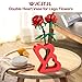 Vase for Lego Flowers 40524 40747 40725 40460 40647, Double Heart Vase for Lego Flower Bouquet Building Set - Display Stand for Lego Roses Cherry Blossom Sunflower Tulips Daffodils Lotus (Red)