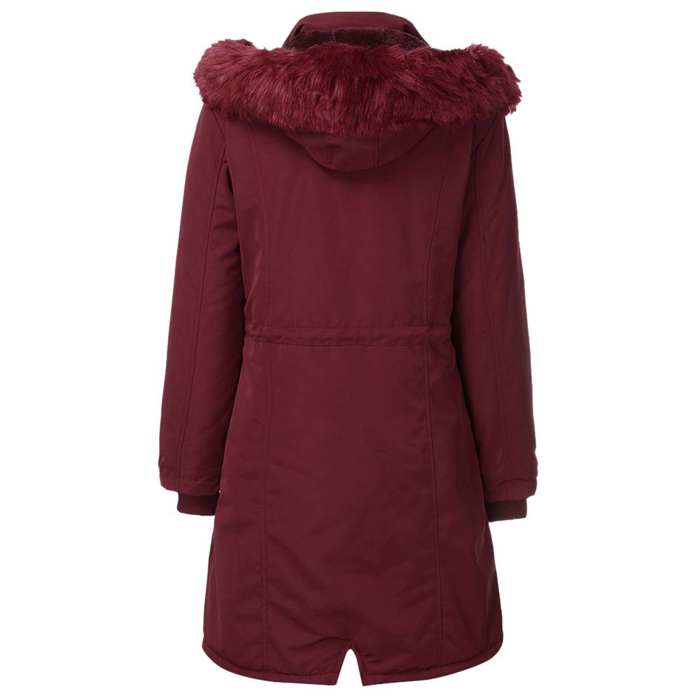 ENEN Abrigos con Capucha para Mujer, Moda Parka Chaqueta con Invierno Caliente Talla Grande Cremallera Manga Larga Abajo Chaqueta con Bolsillos