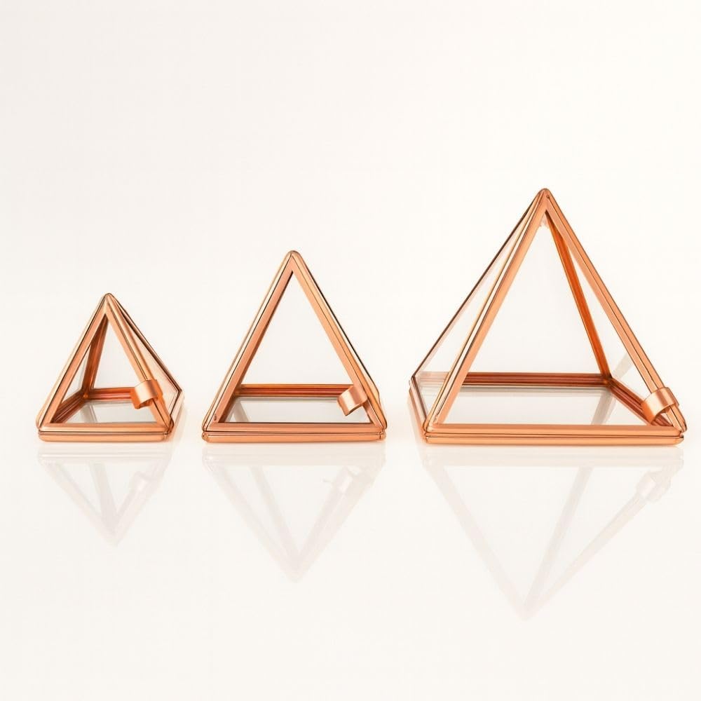 Pirâmide Energética em Cobre De Vidro (Kit 3)