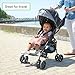 Ingenuity3D Mini Convenience Stroller – Lightweight Stroller with Compact Fold, Multi-Position Recline, Canopy with Pop Out Sun Visor and More – Umbrella Stroller for Travel and More, Gray
