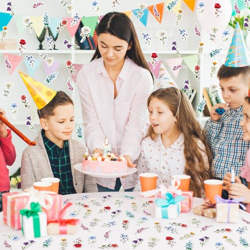 Image of Whaline 300 Pcs Wildflower Table Confetti Spring Summer Floral Flower Confetti Table Centerpieces for Birthday Baby Shower Party Decoration