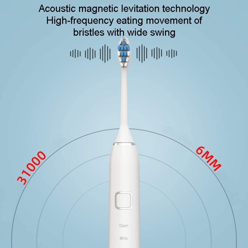 Spazzolino elettrico IPX7 Modalità di spazzolatura impermeabile 5 2 minuti timer intelligente USB Spargi for spazzolino da denti ricaricabile Design sottile for il viaggio di lavoro for le vacanz