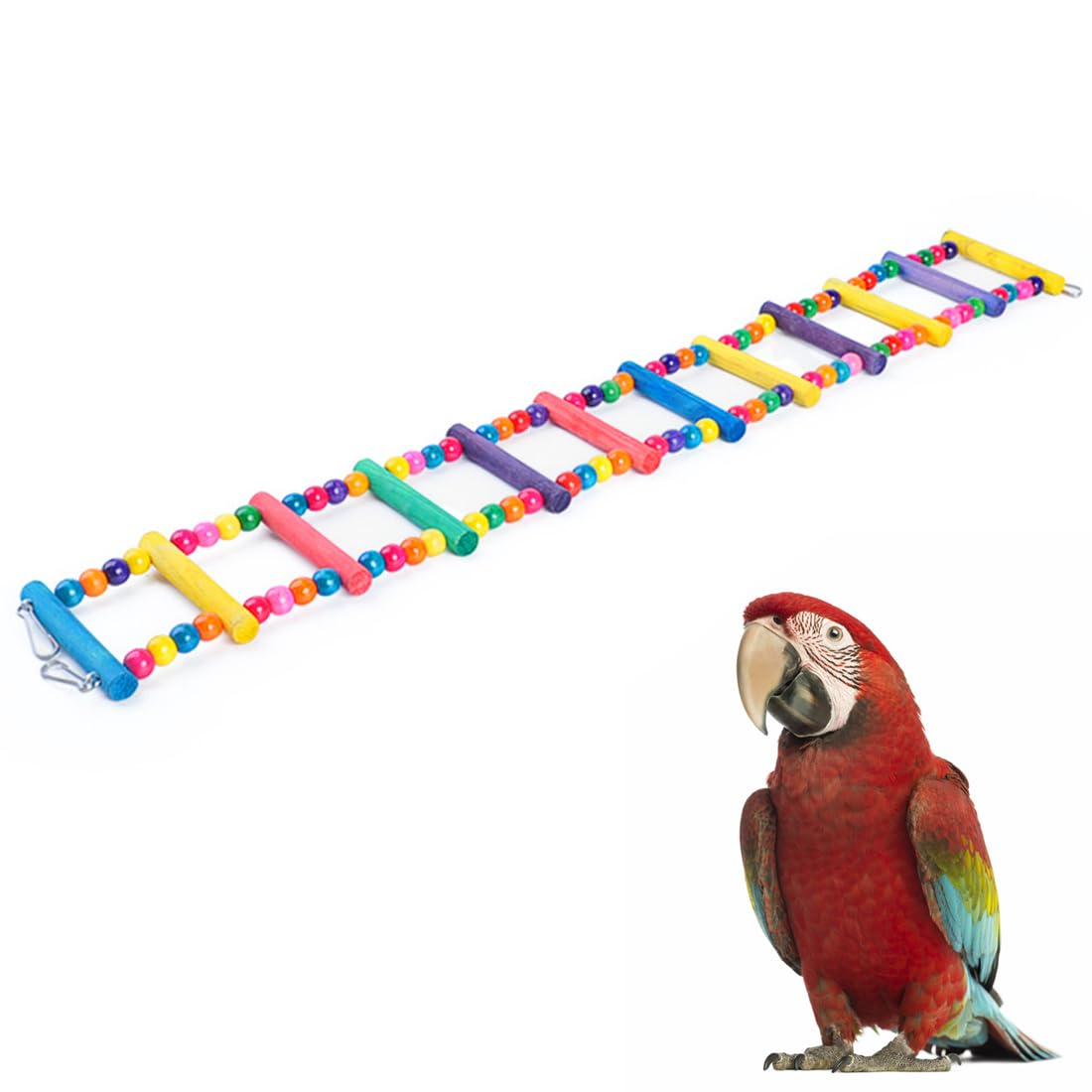 1 Pcs giocattolo per pappagalli scala altalena ponte arcobaleno per pappagalli parrocchetti cacatua cocatoos parrocchetti cacatua (74cm)