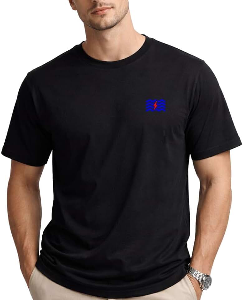 Camiseta Masculina Preta, Malha Peruana Premium, Algodão Encorpado, Gola Redonda, Manga Curta, Casual