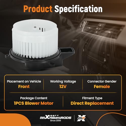 Image of maXpeedingrods AC Heater Blower Motor 700216 for Chrysler Town & Country 2008-2016, for Dodge Grand Caravan Durango, Jeep Grand Cherokee 2011-2019 Reolaces# 68029719AB 68089108AA PM9353 BM9353