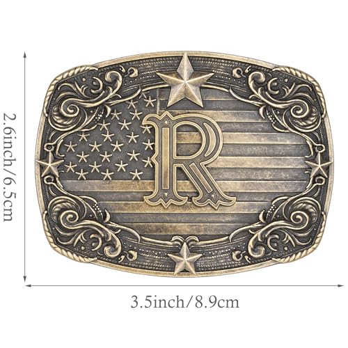 Image of Western Belt Buckle for Men Women Initial Letter A to Z Cowboy Belt Buckle Texas Buckle hebillas vaqueras para hombre