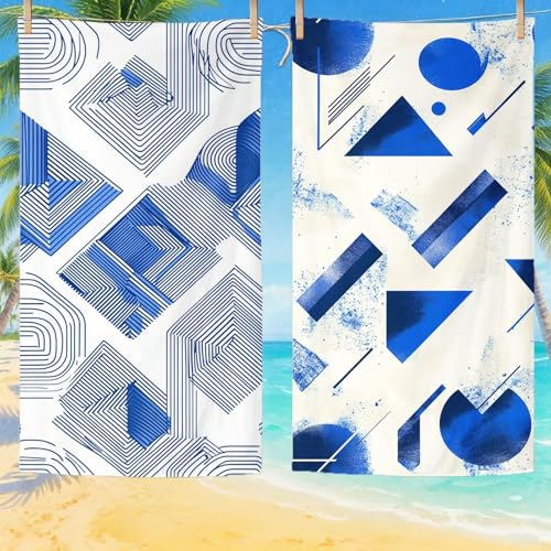 Serviette de plage séchage rapide en microfibre absorbante pack de 2 draps xxl - 2