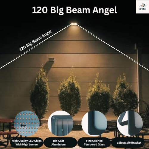 Image of D'Mak 100 Watt LED Flood Light Grey Body Down Chock Waterproof IP65 for Outdoor Purposes (2, Warm White)