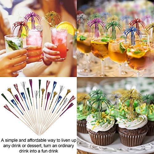 Hoiny 100 Stück Cocktail Picks Feuerwerk Sticks, Feuerwerk Sticks Cocktail Deko Benutzt für Cocktail Party Dekorationen… - Image 6