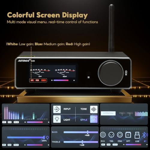 undefined AIYIMA A80 TPA3255デコードアンプHIFI 2.0チャネルQCC 3034 Bluetooth 5.1パワーアンプ 300W*2 (4Ω) ステレオアンプ PFFB 、AAC、SBC、aptX、aptX-LL、APTX-HDをサポート 家庭用 オーディオ 本棚式 パッシブスピーカー/アクティブサブウーファー適用 の商品画像 4