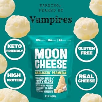 Moon Cheese Variety Pack, Cheddar, Gouda & Garlic Parm, Crunchy, Protein-Rich Cheese Snack, Gluten Free, Keto Friendly, 100% Real Cheese, 2 Ounce (Pack of 3)