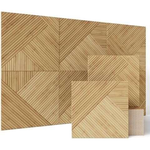 BUBOS 6 Pack Large Acoustic Panels,72 x 48Inches Soundproof Wall Panels,Decorative Sound Panels,Self-Adhesive Acoustic Wall Panels,Art Acoustic Panels for Home Studio Office,log color Cover
