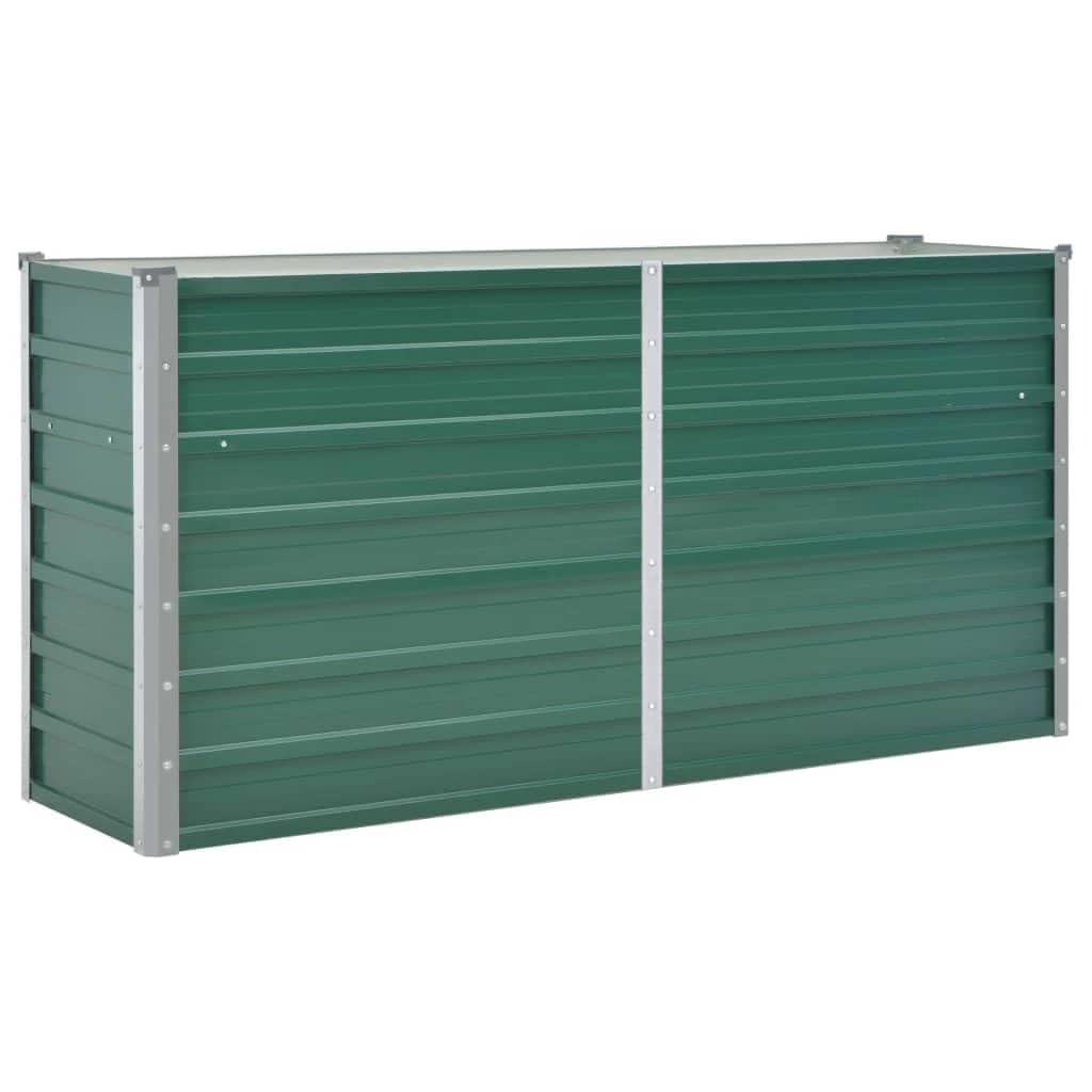 vidaXL Lit Surélevé Acier Galvanisé 160x40x77 cm Vert Jardinière Pot de Fleurs
