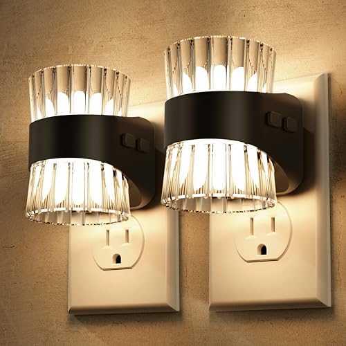 Image of Briignite Night Light, Night Lights Plug into Wall, LED Clear Night Light | Adjustable Brightness NightLights for Kids, Dusk to Dawn Sensor for Bedroom Bathroom, 3000K /4000k /5000K, 2 Pack