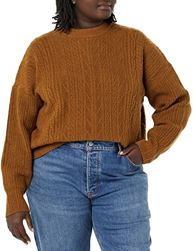 Image of Amazon Essentials Women's Soft-Touch Modern Cable Crewneck Sweater (Available in Plus Size)