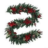 Photo Gallery dazzleex ghirlanda natalizia con stelle di natale rosse e bacche artificiali in rattan, decorazione da appendere per interni ed esterni, decorazione per le vacanze, su camino, caminetto, porta Photo Gallery dazzleex ghirlanda natalizia con stelle di natale rosse e bacche artificiali in rattan, decorazione da appendere per interni ed esterni, decorazione per le vacanze, su camino, caminetto, porta