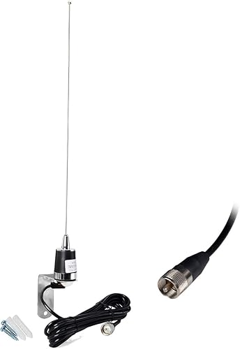 Miniatura 5 de HYS Antenas amateur Antena de doble banda NMO de 20 pulgadas VHF 144/UHF 430MHz NMO L Montaje en forma de L Soporte de antena móvil W/13 pies RG58